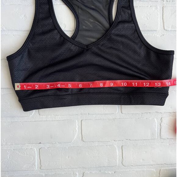 CALIA Black Sports Bra Embossed Texture with Mesh Back- sz M - Picture 4 of 4